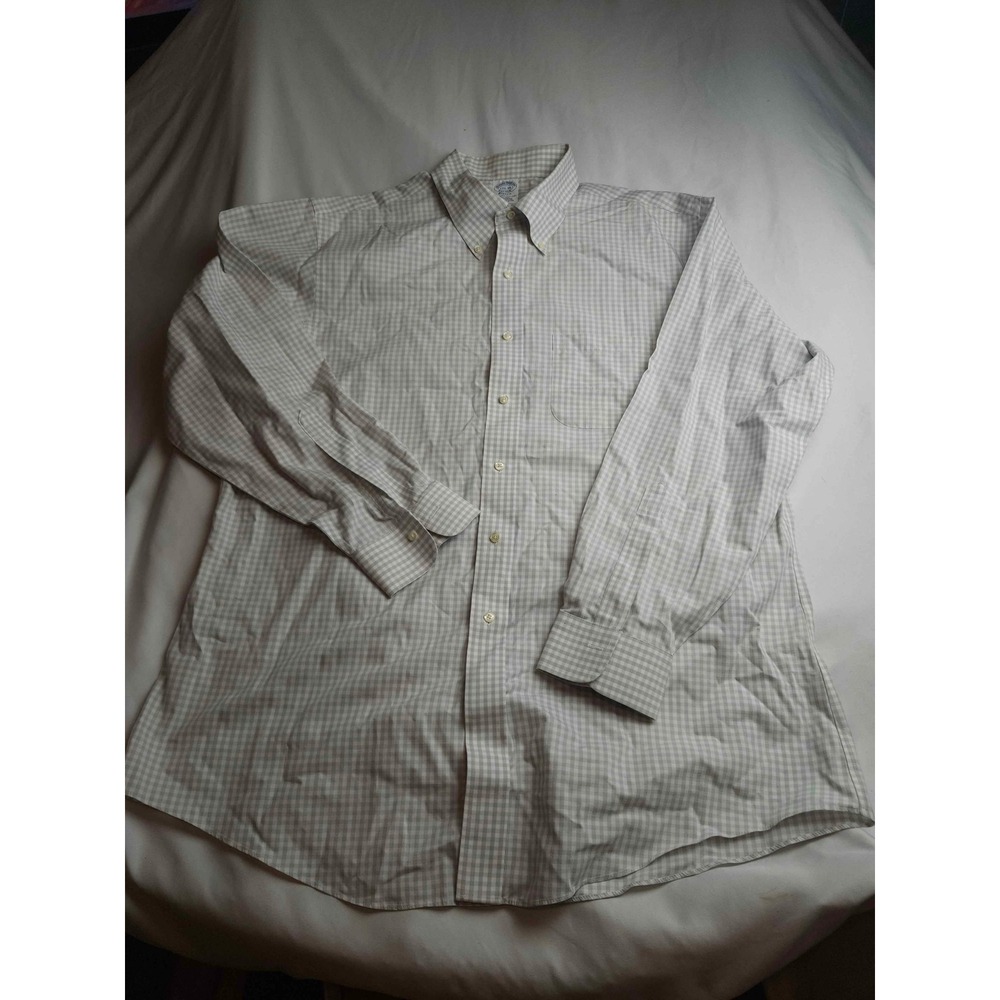 Brooks Brothers Mens Classic Fit Non-Iron Supima Cotton Gingham Shirt 17.5/34